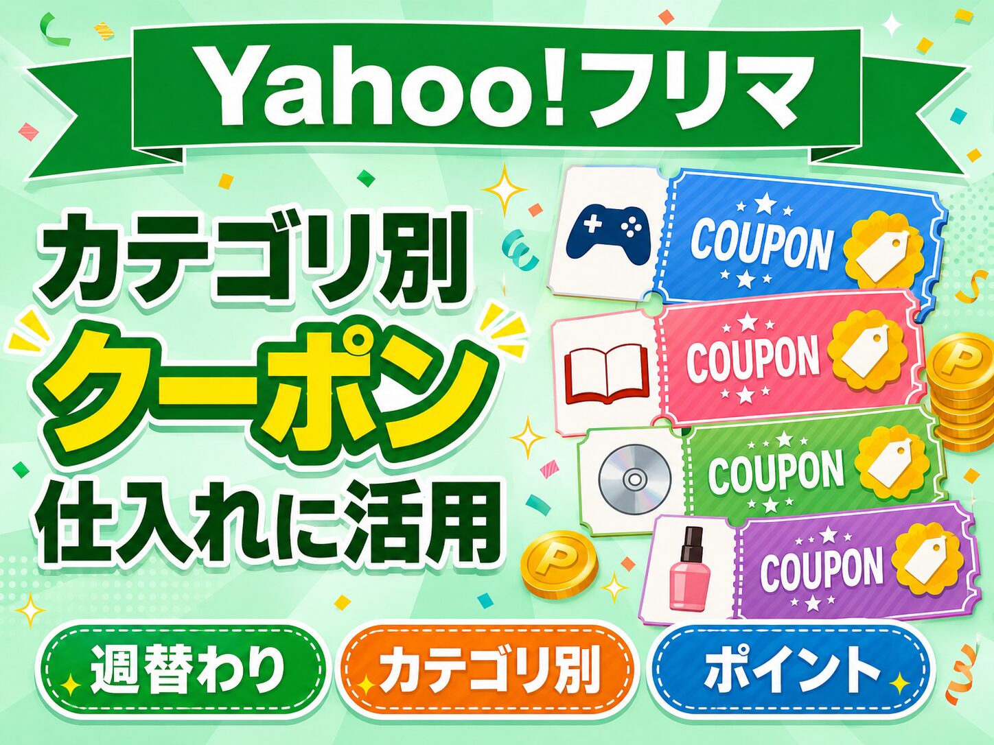 Yahoo!フリマ カテゴリ別クーポンを仕入れに活用